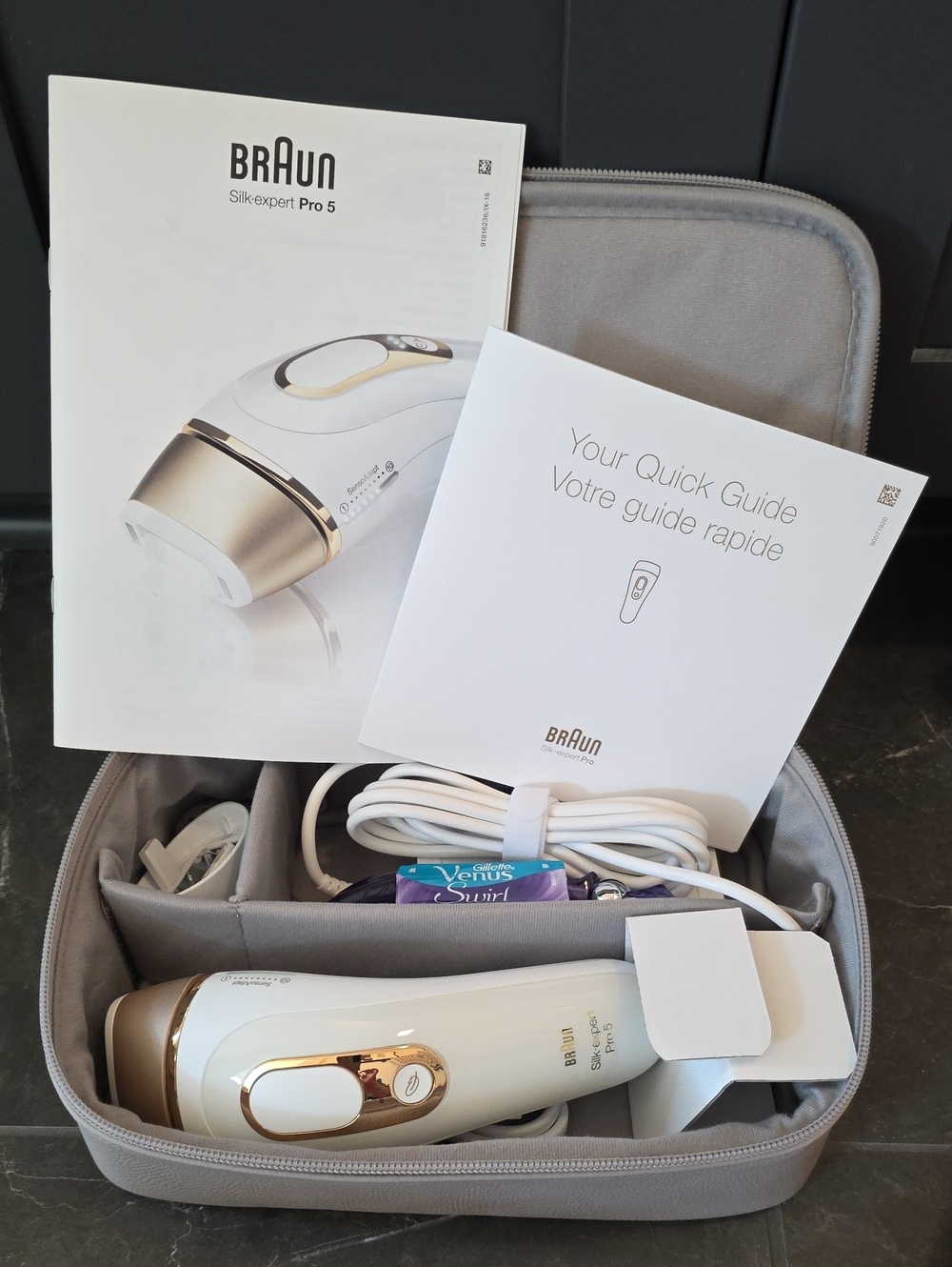 Braun Silk-expert Pro 5 IPL Hair Removal Device - White & Gold